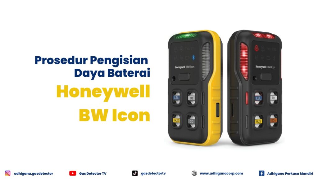 pengisian daya baterai gas detector, honeywell bw icon